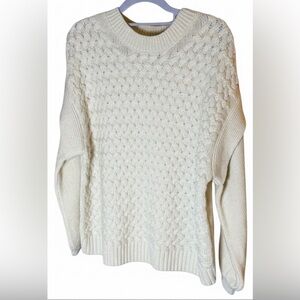 Eloquii Cozy Cream Cable Knit holiday ready winter Sweater Sz 14/16